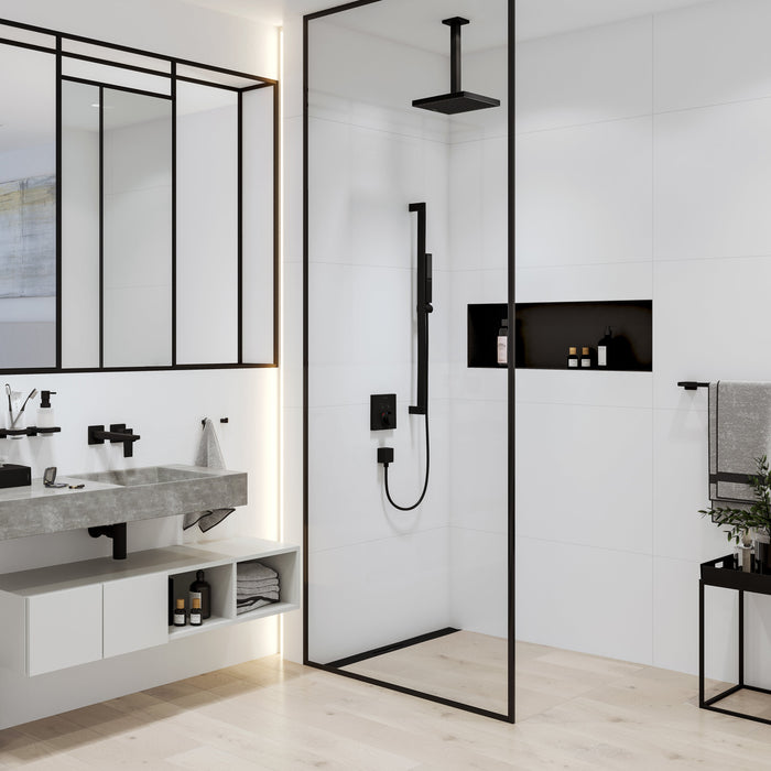 hansgrohe Pulsify E Extension Pipe for Ceiling Mount E, 12", matte black - view 3