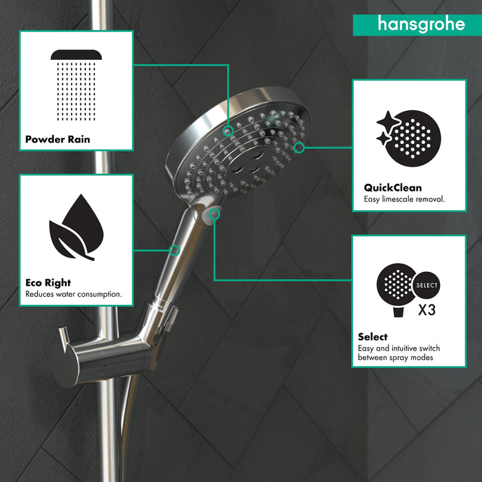hansgrohe Raindance Select S Handshower 120 3-Jet PowderRain, 1.75 GPM, chrome - view 3