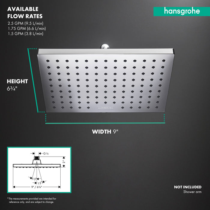 hansgrohe Vernis Blend Showerhead 230 1-Jet, 1.5 GPM, matte black - view 2