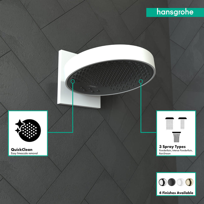 hansgrohe Rainfinity Showerhead 250 3-Jet with Wall Connector Trim, 2.5 GPM, matte white - view 3
