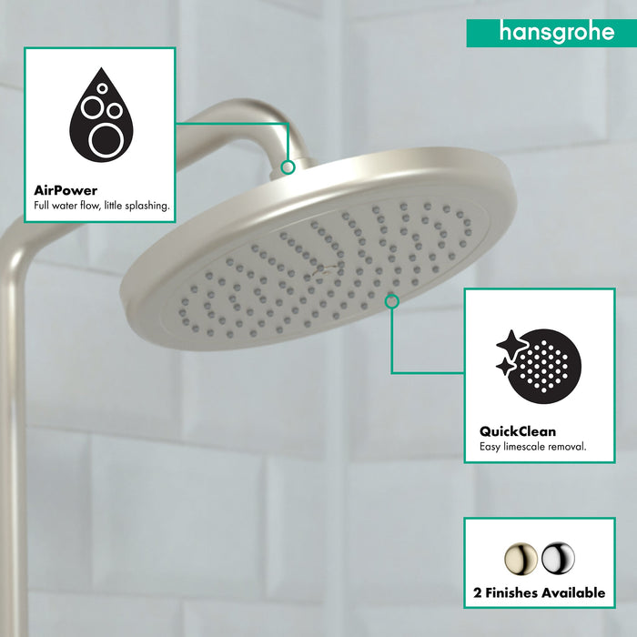 hansgrohe Croma Showerhead 220 1-Jet, 2.5 GPM, brushed nickel - view 3
