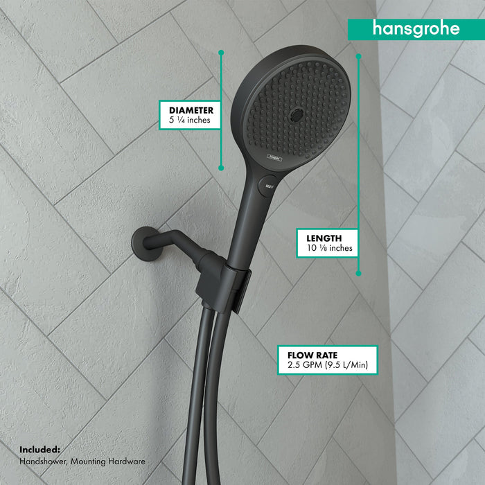 hansgrohe Rainfinity Handshower 130 3-Jet, 2.5 GPM, matte black - view 4