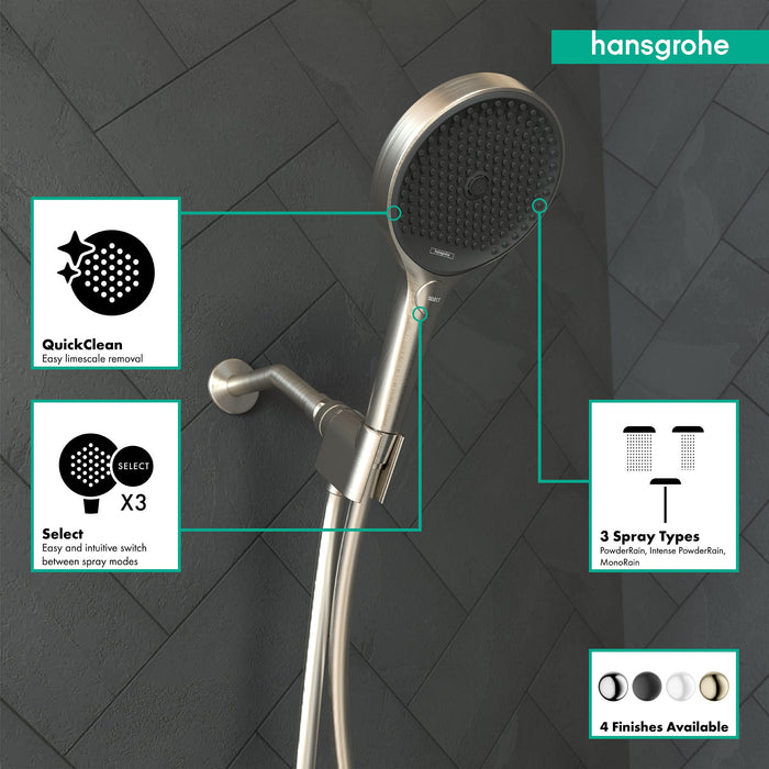 hansgrohe Rainfinity Handshower 130 3-Jet, 1.75 GPM, brushed nickel - view 3