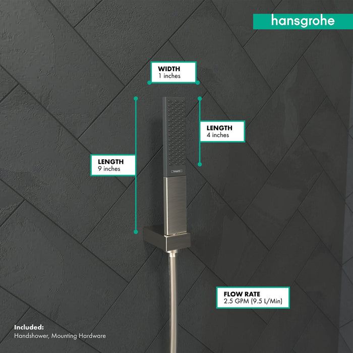 hansgrohe Rainfinity Baton Handshower 100 1-Jet, 2.5 GPM, brushed nickel - view 4