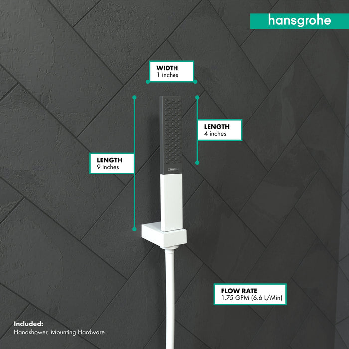 hansgrohe Rainfinity Baton Handshower 100 1-Jet, 1.75 GPM, matte white - view 4
