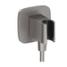 hansgrohe FixFit Q Wall Outlet with Handshower Holder, brushed black chrome