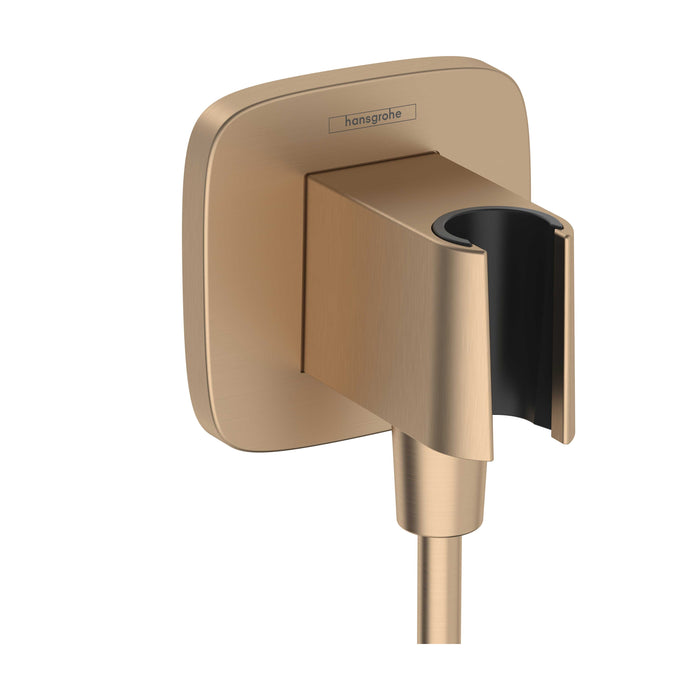 hansgrohe FixFit Q Wall Outlet with Handshower Holder, brushed bronze
