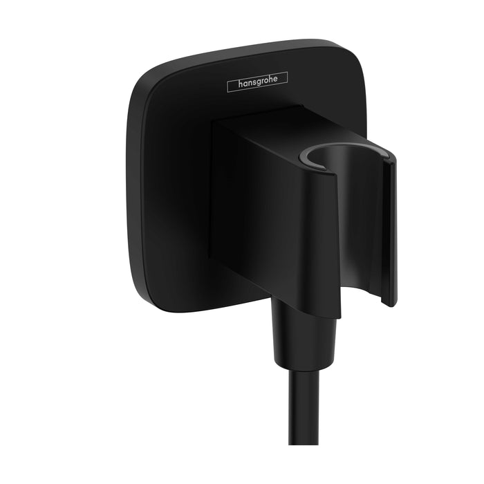hansgrohe FixFit Q Wall Outlet with Handshower Holder, matte black
