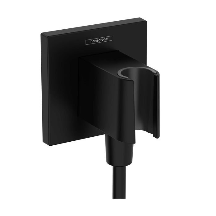 hansgrohe FixFit E Wall Outlet with Handshower Holder, matte black