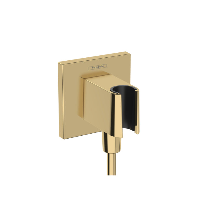 hansgrohe FixFit E Wall Outlet with Handshower Holder, polished gold optic