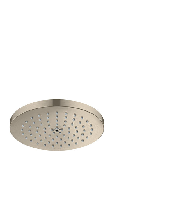hansgrohe Raindance S Showerhead 180 1-Jet PowderRain, 1.5 GPM, brushed nickel