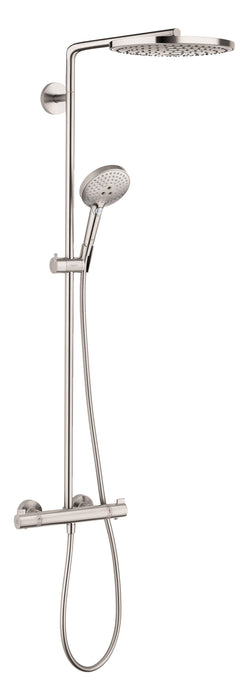hansgrohe Raindance Select S Showerpipe 240 2-Jet, 2.5 GPM, brushed nickel