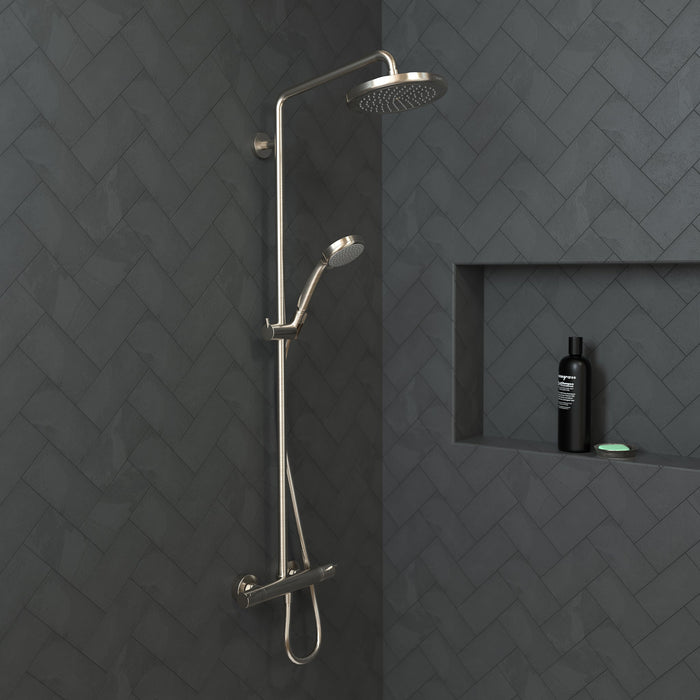 hansgrohe Croma Showerpipe 220 1-Jet, 2.5 GPM, brushed nickel - view 2