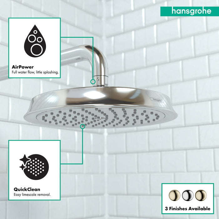 hansgrohe Raindance Classic Showerhead 180 1-Jet, 2.5 GPM, chrome - view 3