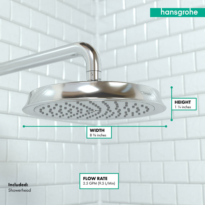 hansgrohe Raindance Classic Showerhead 180 1-Jet, 2.5 GPM, chrome - view 4