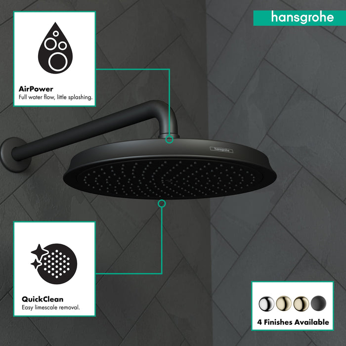 hansgrohe Raindance Classic Showerhead 240 1-Jet, 2.5 GPM, matte black - view 3