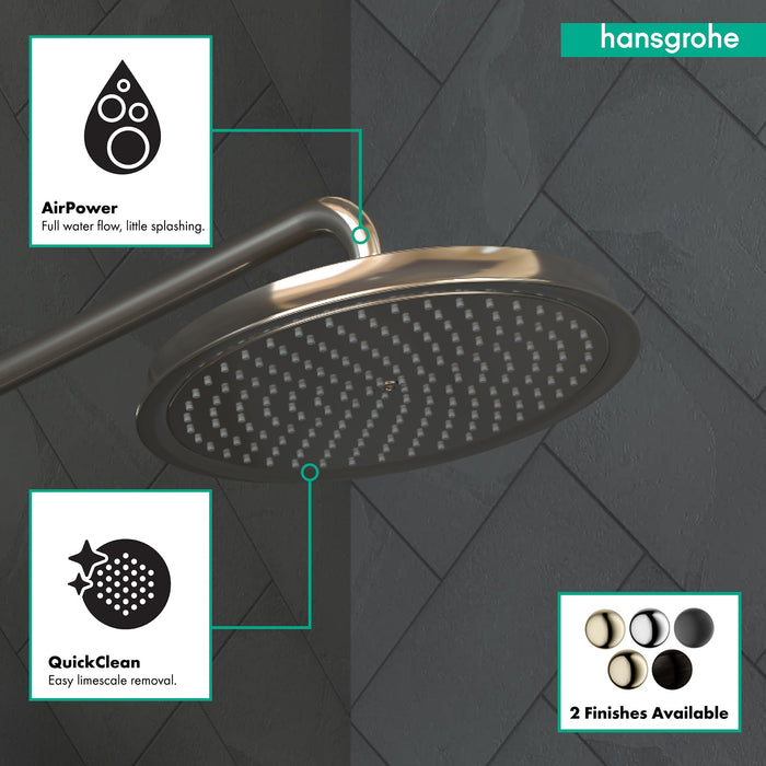 hansgrohe Raindance Classic Showerhead 240 1-Jet, 2.5 GPM, polished nickel - view 3