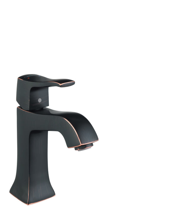 hansgrohe Metris C Single-Hole Faucet 100 with Pop-Up Drain, 1.2 GPM, rubbed bronze