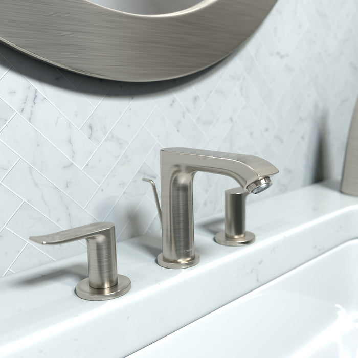 hansgrohe Metris Widespread Faucet 100 with Pop-Up Drain, 1.2 GPM, brushed nickel - view 2