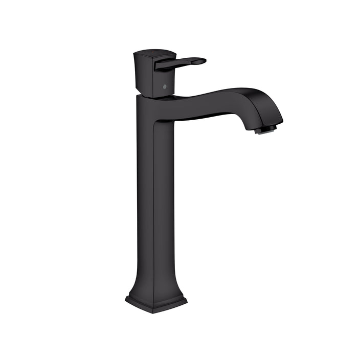 hansgrohe Metropol Classic Single-Hole Faucet 260 with Pop-Up Drain, 1.2 GPM, matte black