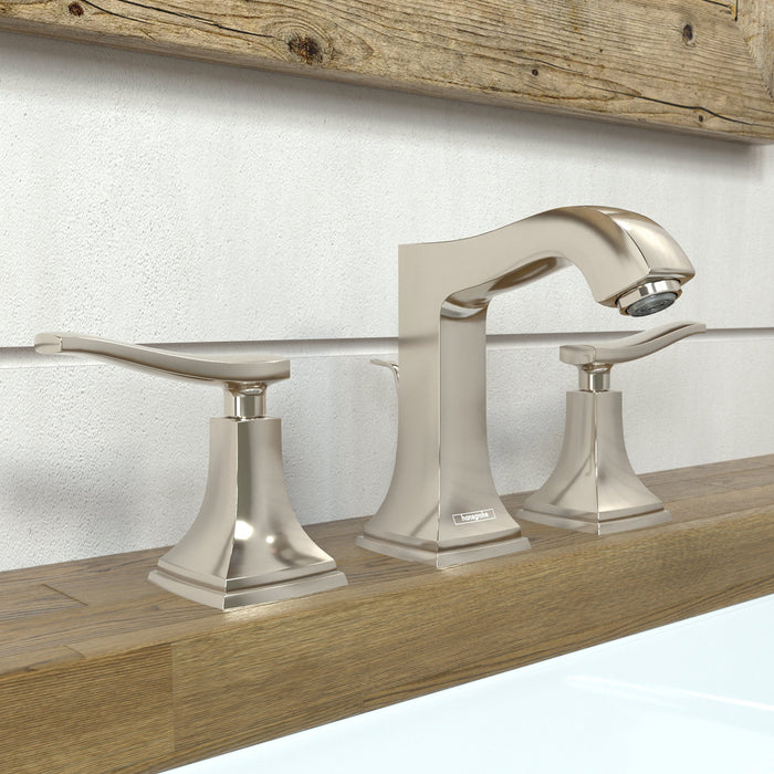 hansgrohe Metropol Classic Widespread Faucet 110 with Lever Handles and Pop-Up Drain, 1.2 GPM