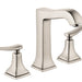 hansgrohe Metropol Classic Widespread Faucet 160 with Lever Handles and Pop-Up Drain, 1.2 GPM, brushed nickel