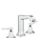 hansgrohe Metropol Classic Widespread Faucet 160 with Lever Handles and Pop-Up Drain, 1.2 GPM, chrome