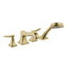 hansgrohe Metropol Classic 4-Hole Roman Tub Set Trim with Lever Handles and 1.8 GPM Handshower, brushed bronze
