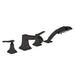 hansgrohe Metropol Classic 4-Hole Roman Tub Set Trim with Lever Handles and 1.8 GPM Handshower, matte black