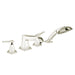 hansgrohe Metropol Classic 4-Hole Roman Tub Set Trim with Lever Handles and 1.8 GPM Handshower, polished nickel