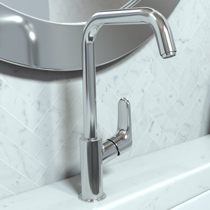 hansgrohe Focus Single-Hole Faucet 240 with Swivel Spout and Pop-Up Drain, 1.2 GPM