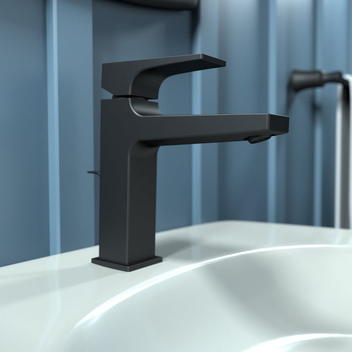hansgrohe Metropol Single-Hole Faucet 110 with Lever Handle and Pop-Up Drain, 1.2 GPM, matte black - view 2