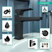 hansgrohe Metropol Single-Hole Faucet 110 with Lever Handle and Pop-Up Drain, 1.2 GPM, matte black - view 3