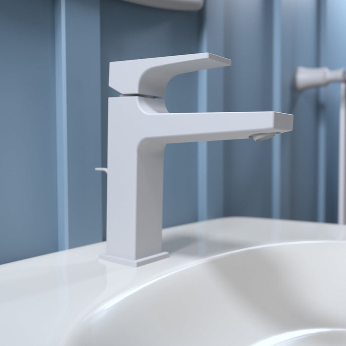 hansgrohe Metropol Single-Hole Faucet 110 with Lever Handle and Pop-Up Drain, 1.2 GPM, matte white - view 2