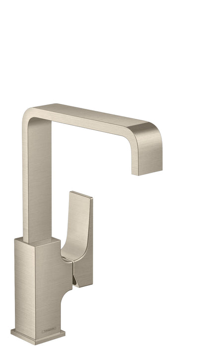 hansgrohe Metropol Single-Hole Faucet 230 with Lever Handle and Swivel Spout, 1.2 GPM, brushed nickel