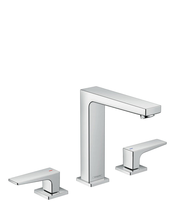 hansgrohe Metropol Widespread Faucet 160 with Lever Handles and Pop-Up Drain, 1.2 GPM