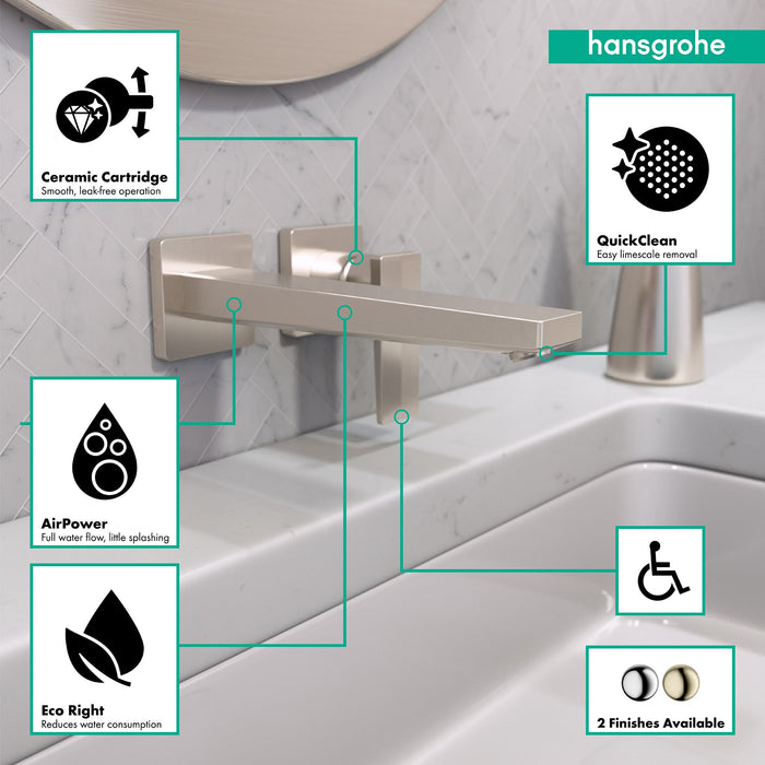 hansgrohe Metropol Wall-Mounted Single-Handle Faucet Trim with Lever Handle, 1.2 GPM, brushed nickel - view 3