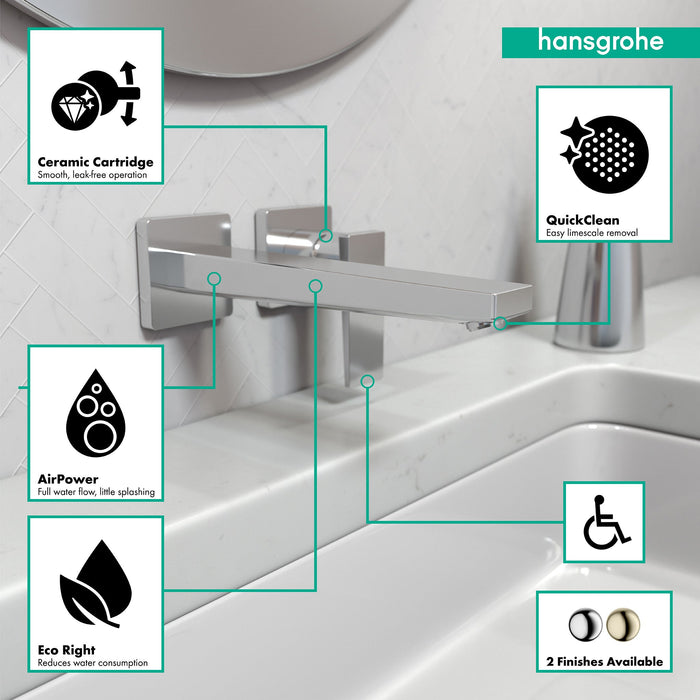 hansgrohe Metropol Wall-Mounted Single-Handle Faucet Trim with Lever Handle, 1.2 GPM, chrome - view 3