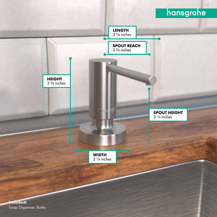 hansgrohe Talis Soap Dispenser, stainless steel optic - view 4