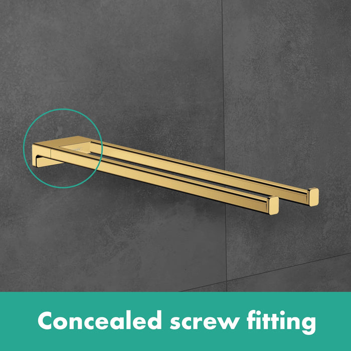 hansgrohe AddStoris Dual Towel Bar, brushed black chrome - view 2