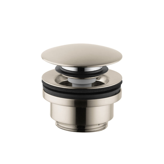 hansgrohe Push-Open Sink Drain, brushed nickel