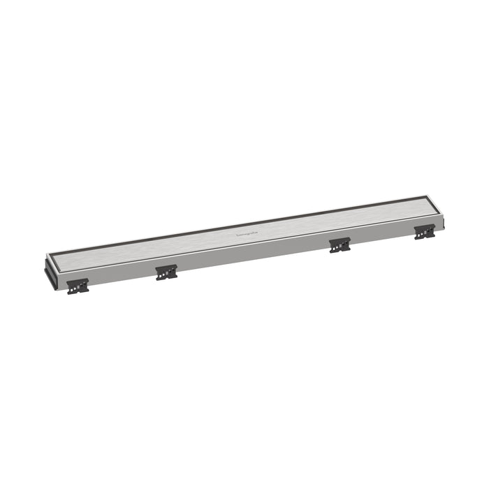 hansgrohe RainDrain Match Trim 23 5/8" with Height Adjustable Frame, brushed stainless steel