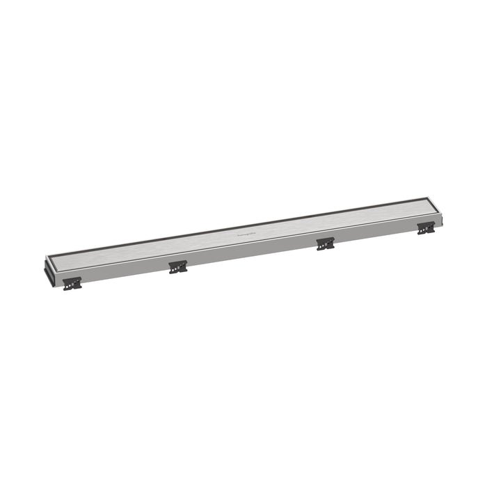 hansgrohe RainDrain Match Trim 27 5/8" with Height Adjustable Frame, brushed stainless steel