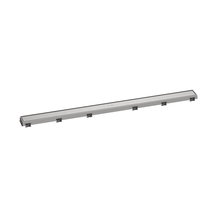 hansgrohe RainDrain Match Trim 39 3/8" with Height Adjustable Frame, brushed stainless steel