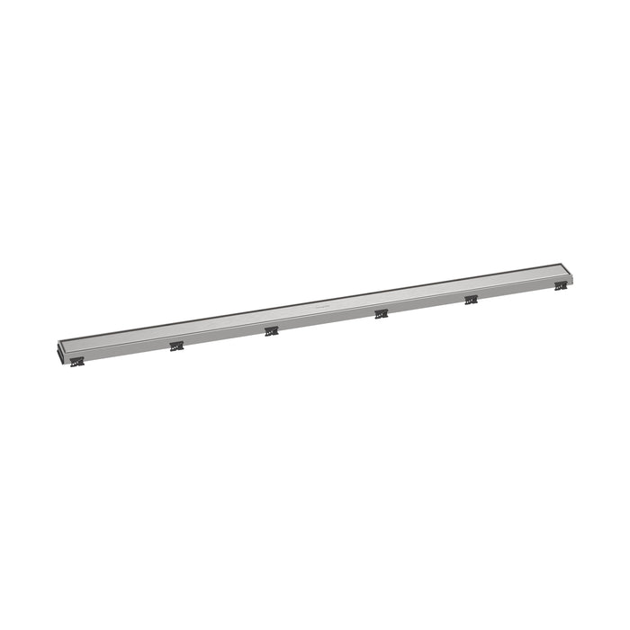hansgrohe RainDrain Match Trim 47 1/4" with Height Adjustable Frame, brushed stainless steel