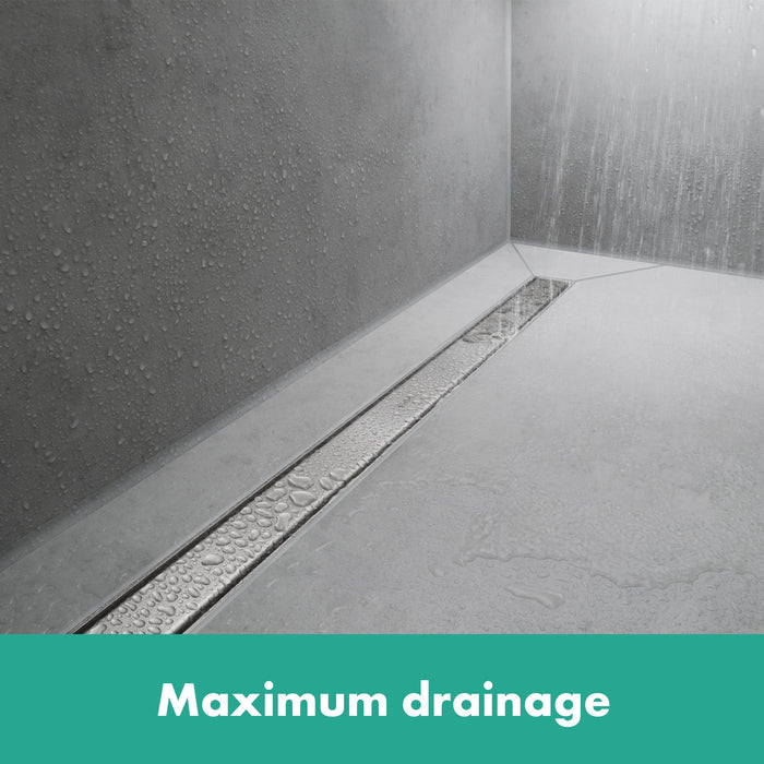hansgrohe RainDrain Match Trim 47 1/4" with Height Adjustable Frame, brushed stainless steel - view 5