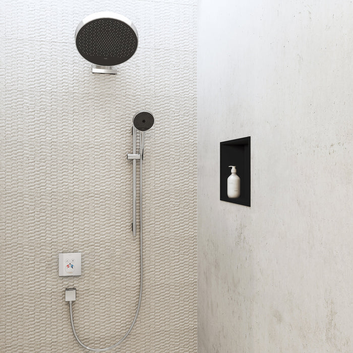 hansgrohe XtraStoris Original Wall Niche with Integrated Frame 12"x 12"x 4", matte black - view 2