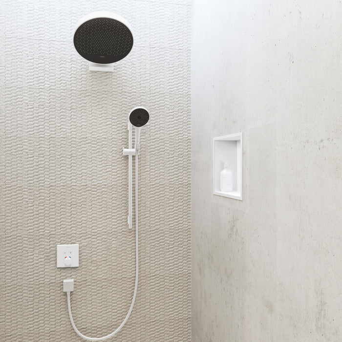 hansgrohe XtraStoris Original Wall Niche with Integrated Frame 12"x 12"x 4", matte white - view 2