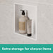 hansgrohe XtraStoris Original Wall Niche with Integrated Frame 12"x 12"x 4", matte white - view 4