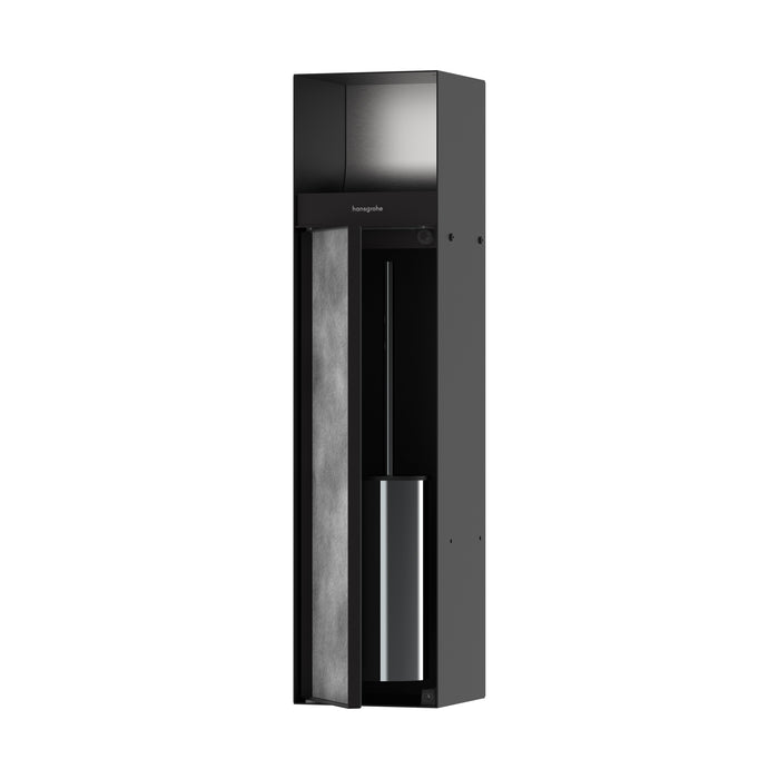 hansgrohe XtraStoris Rock Recessed Toilet Brush Holder with Toilet Paper Holder & Tileable Door
